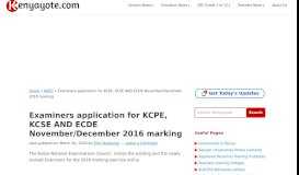 
							         Examiners application for KCPE, KCSE and ECDE November ...								  
							    