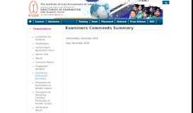 
							         Examiners Comments Summary - Institute of Cost Accountants of India								  
							    