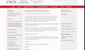 
							         Examples of Financial Documents | California State University ... - CSuN								  
							    