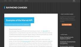 
							         Examples of the Marvel API - Raymond Camden								  
							    