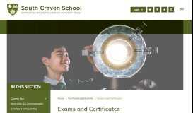
							         Exams and Certificates | South Craven School								  
							    