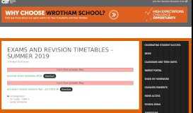 
							         Exams and Revision Timetable – Summer 2019 – WROTHAM SCHOOL								  
							    