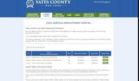 
							         Exams - Yates County Civil Service Employment Portal								  
							    