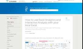 
							         Excel Analytics and Interactive Analysis - help and support								  
							    