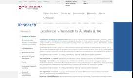 
							         Excellence in Research for Australia (ERA) | Western Sydney University								  
							    
