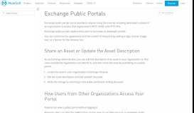 
							         Exchange Public Portals | MuleSoft Documentation								  
							    