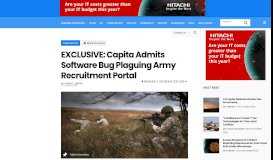 
							         EXCLUSIVE: Capita Admits Software Bug Plaguing Army Recruitment								  
							    
