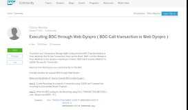 
							         Executing BDC through Web Dynpro ( BDC Call transaction in Web ...								  
							    