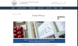
							         Exempt Offerings - SEC.gov								  
							    