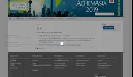 
							         Exhibitor Portal - AchemAsia 2019								  
							    