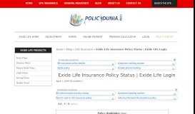 
							         Exide Life Insurance Policy Status, Details | Check Online								  
							    