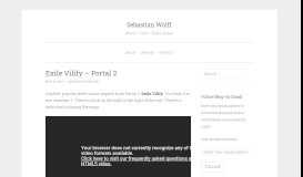 
							         Exile Vilify – Portal 2 – Sebastian Wolff								  
							    