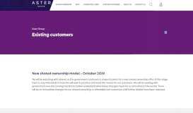 
							         Existing Customers - Aster Group								  
							    