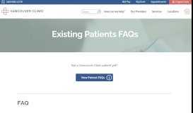 
							         Existing Patients FAQs | Vancouver Clinic								  
							    