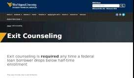 
							         Exit Counseling | Student Financial Support and Services | West ...								  
							    
