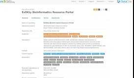 
							         ExPASy Bioinformatics Resource Portal | re3data.org								  
							    