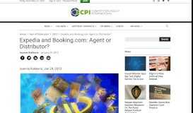 
							         Expedia and Booking.com: Agent or Distributor? | Competition Policy ...								  
							    