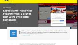 
							         Expedia and TripAdvisor Separately Kill 2 Brands That Were ...								  
							    