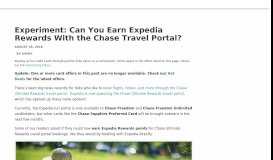 
							         Experiment: Can You Earn Expedia Rewards With the Chase Travel ...								  
							    