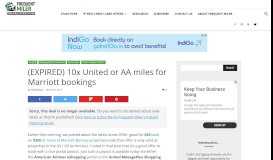 
							         (EXPIRED) 10x United or AA miles for Marriott bookings - Frequent Miler								  
							    