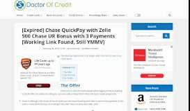 
							         [Expired] Chase QuickPay with Zelle 500 Chase UR Bonus with 3 ...								  
							    