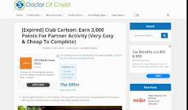 
							         [Expired] Club Carlson: Earn 3,000 Points For Partner Activity (Very ...								  
							    
