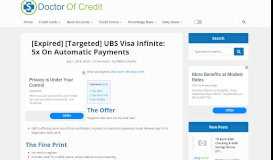 
							         [Expired] [Targeted] UBS Visa Infinite: 5x On Automatic Payments ...								  
							    