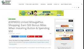 
							         (EXPIRED) United MileagePlus Shopping: Earn 500 Bonus Miles ...								  
							    