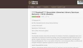
							         *****Expired*****Associate Librarian Library Services Delivery // RCSI ...								  
							    