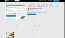 
							         Explore it - use it - Learn and Develop @ Marie Curie Cancer ...								  
							    