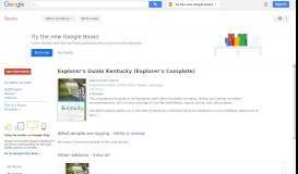 
							         Explorer's Guide Kentucky (Explorer's Complete) - Google Books Result								  
							    