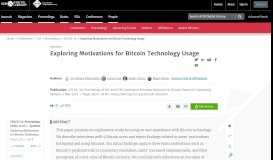 
							         Exploring Motivations for Bitcoin Technology Usage - DOIs								  
							    