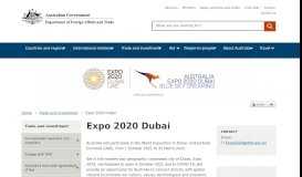 
							         Expo 2020 in Dubai - Department of Foreign Affairs and Trade								  
							    