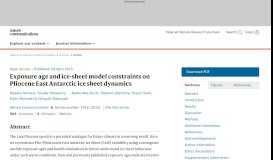 
							         Exposure age and ice-sheet model constraints on Pliocene East ...								  
							    