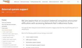 
							         External system support - Network Rail								  
							    