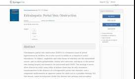 
							         Extrahepatic Portal Vein Obstruction | SpringerLink								  
							    