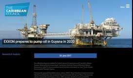 
							         EXXON prepares to pump oil in Guyana in 2020 - The Caribbean ...								  
							    