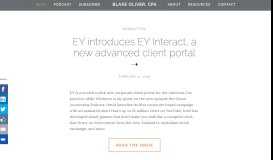 
							         EY introduces EY Interact, a new advanced client portal - Blake Oliver								  
							    