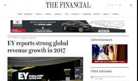 
							         EY reports strong global revenue growth in 2017 - The Financial								  
							    