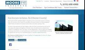 
							         Eye Doctors in Exton, PA (Chester County) | Moore Eye Institute								  
							    