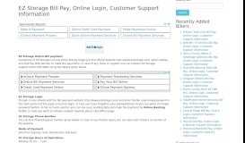 
							         EZ Storage Bill Pay, Online Login, Customer Support Information								  
							    