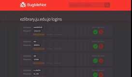 
							         ezlibrary.ju.edu.jo passwords - BugMeNot								  
							    