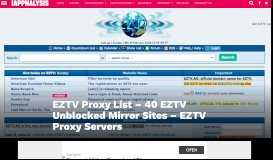 
							         EZTV Proxy List - 40 EZTV Unblocked Mirror Sites - EZTV Proxy Servers								  
							    