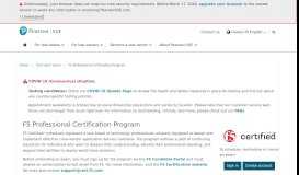 
							         F5 Professional Certification Program :: Pearson VUE								  
							    