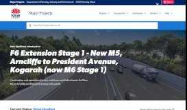 
							         F6 Extension Stage 1 New M5 Arncliffe to President Avenue, Kogarah ...								  
							    