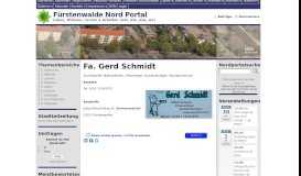 
							         Fa. Gerd Schmidt « Fürstenwalde Nord Portal								  
							    