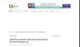 
							         FAAN Recruitment 2018 Portal Now Active On www.faan.gov.ng								  
							    