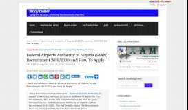 
							         FAAN Recruitment 2019/2020, Form And How To Apply For ...								  
							    