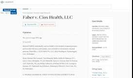 
							         Faber v. Ciox Health, LLC, 331 F. Supp. 3d 767 | Casetext								  
							    