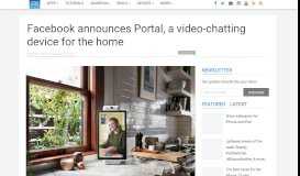 
							         Facebook announces Portal, a video-chatting device for the home								  
							    